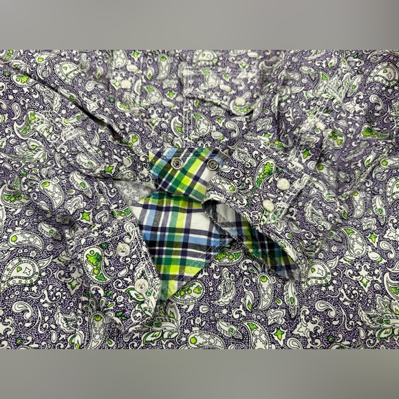 Wrangler 20X Competition Purple Paisley Shirt Mens Size XL Pearl Snap - Picture 12 of 12